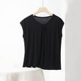thumbnail image 1 of QUNYINEY Solid Women Shirts Sleeveless Crew Neck Casual Tops Loose Pleated Soft Pullover Shirts, 1 of 5