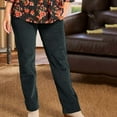 thumbnail image 1 of QUNYINEY Straight Leg Women Pants Gray Business Corduroy Chinos Casual Pant Elastic Waist Gray with Pockets Loose Pants, 1 of 6