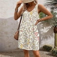 thumbnail image 1 of QUNYINEY Summer Dresses for Women 2025 Floral Casual Sleeveless A-Line Dress with Pockets Flowy V Neck Mini Sundress, 1 of 6
