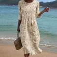thumbnail image 1 of QUNYINEY Summer Dresses for Women 2026 Plus Size Short Sleeve Midi Floral Beach A Line Dress Flowy Crew Neck Vacation Loose Fit Dresses, 1 of 7