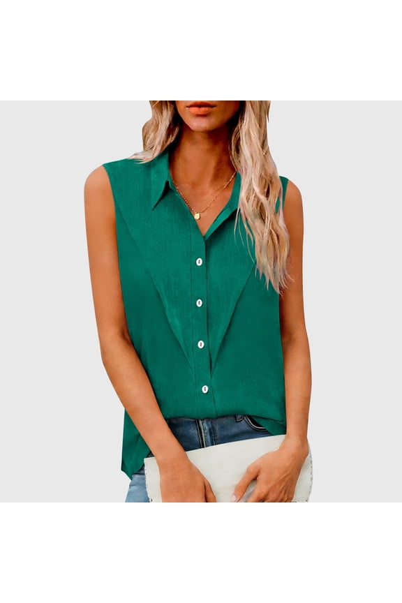 Summer Women Tank Tops Solid Colors Cotton Linen Shirts Collared Loose Fit Layering Sleeveless Tops for Women Trendy