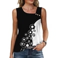 thumbnail image 1 of QUNYINEY Tank Tops Women Loose Fit Floral Cutout Tops V Neck Sleeveless Vacation Button Womens Shirts, 1 of 8