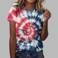 thumbnail image 1 of QUNYINEY Tie Dye Women's Shirts Short Sleeve Casual Crew Neck Tops Going Out Loose Pullover Shirts, 1 of 6