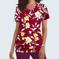 thumbnail image 1 of QUNYINEY V Neck Womens Summer Tops Short Sleeve Casual Floral Shirts Nursing Pullover Loose with Pocket Tops, 1 of 5