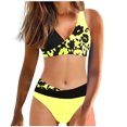 thumbnail image 1 of QUNYINEY V Neck Womens Swimsuit Floral Bikinis Tie Back Bathing Suit High Waisted Two Piece Swimsuit Sets, 1 of 2