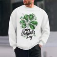 thumbnail image 1 of QUNYINEY White Men Sweatshirts Long Sleeve St Patricks Day Casual Crew Neck Tops Drop Shoulder Loose Pullover Sweatshirts, 1 of 8