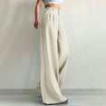 thumbnail image 1 of QUNYINEY Wide Leg Womens Summer Pants Solid Casual High Waist Commuting Trousers Pleated Loose Chinos Pants, 1 of 6