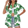 thumbnail image 1 of QUNYINEY Women's Button Down Shirts Collared Short Sleeve Hawaiian Casual Tops Summer Beach Loose Women's Tops, 1 of 6