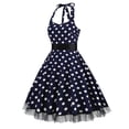 thumbnail image 1 of QUNYINEY Women's Dresses Polka Dot Sleeveless Casual A-Line Dress Flowy Slip V Neck Midi Sundress, 1 of 6