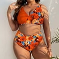 thumbnail image 1 of QUNYINEY Womens Bikini Swimsuits Floral 2 Piece Plus Size High Waisted Bathing Suits V Neck Triangle Push Up Swimsuit Sets, 1 of 9