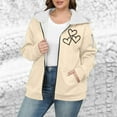 thumbnail image 1 of QUNYINEY Womens Jackets Casual Full Zip Fleece Love Heart Outerwear Pockets Long Sleeve Loose Fit with Hood Windbreaker Womens Coat, 1 of 5