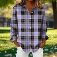 thumbnail image 1 of QUNYINEY Womens Oversized Button Down Shirts Long Sleeve Plaid with Collar Work Tops Loose Fit Women Blouses, 1 of 6