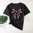 thumbnail image 1 of QUNYINEY Womens Shirts Casual Short Sleeve Crew Neck Independence Day Tops Knot Loose Summer Pullover Women Tops, 1 of 5