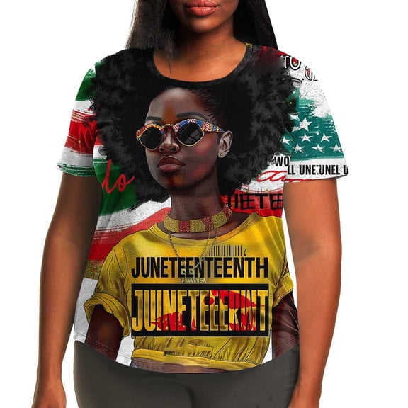 QUNYINEY Womens Shirts Crew Neck Short Sleeve Jacquard Casual Tops Summer Plus Size Loose Pullover Tops for Women