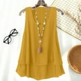 thumbnail image 1 of QUNYINEY Womens Tank Tops Cotton Linen Solid Colors Peplum Double Layer Shirts Loose Fit Sleeveless Crew Neck Tops for Women Trendy, 1 of 9