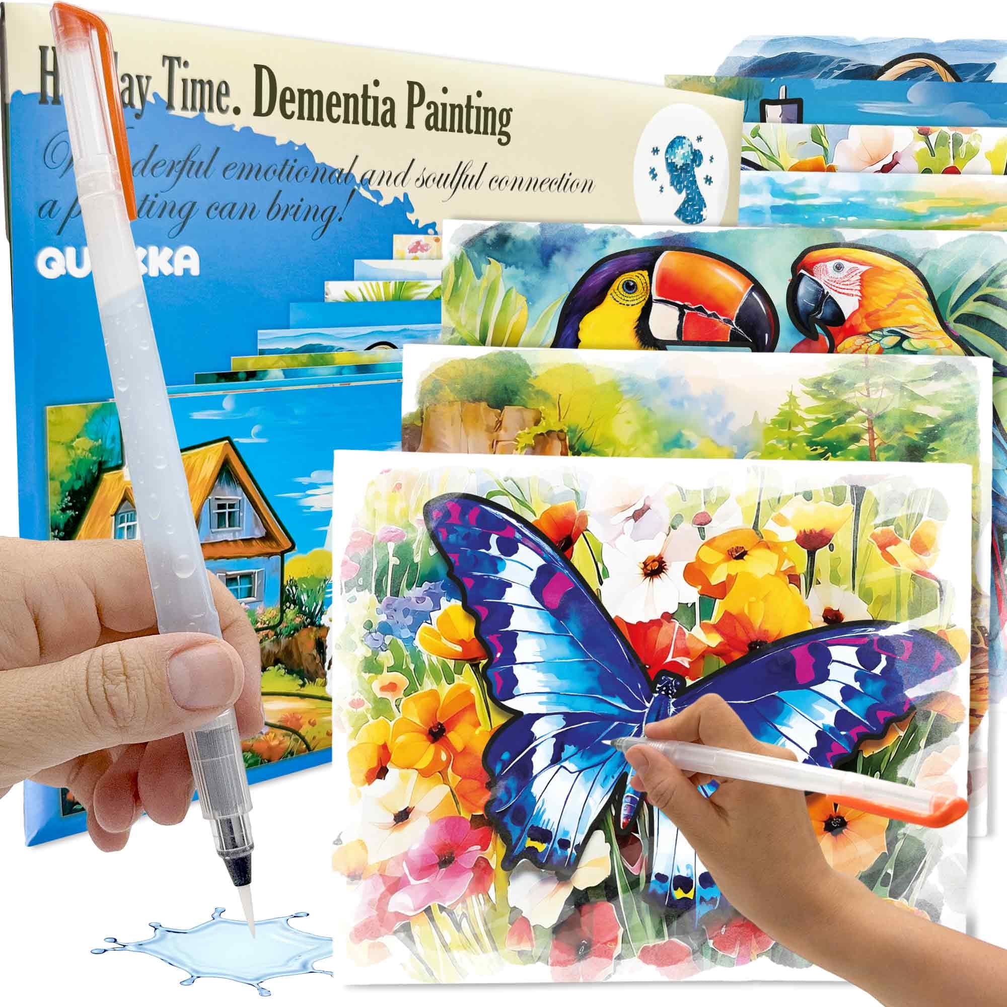 Quokka 10-Pack Water Painting Kit – Reusable Art Activity for Seniors, Multicolor with Brush