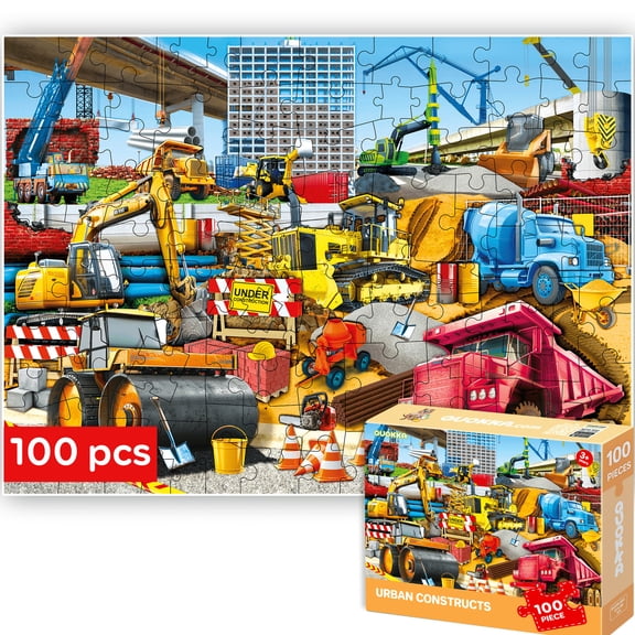 Quokka 100-Piece Jigsaw Puzzle – Bright & Colorful Kids Puzzle, Urban Constructs Theme, Ages 5-8