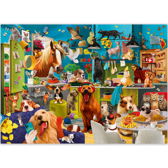 Quokka 1000-Piece Jigsaw Puzzle – Animal Party Scene, Large Challenging Gift for Adults & Families