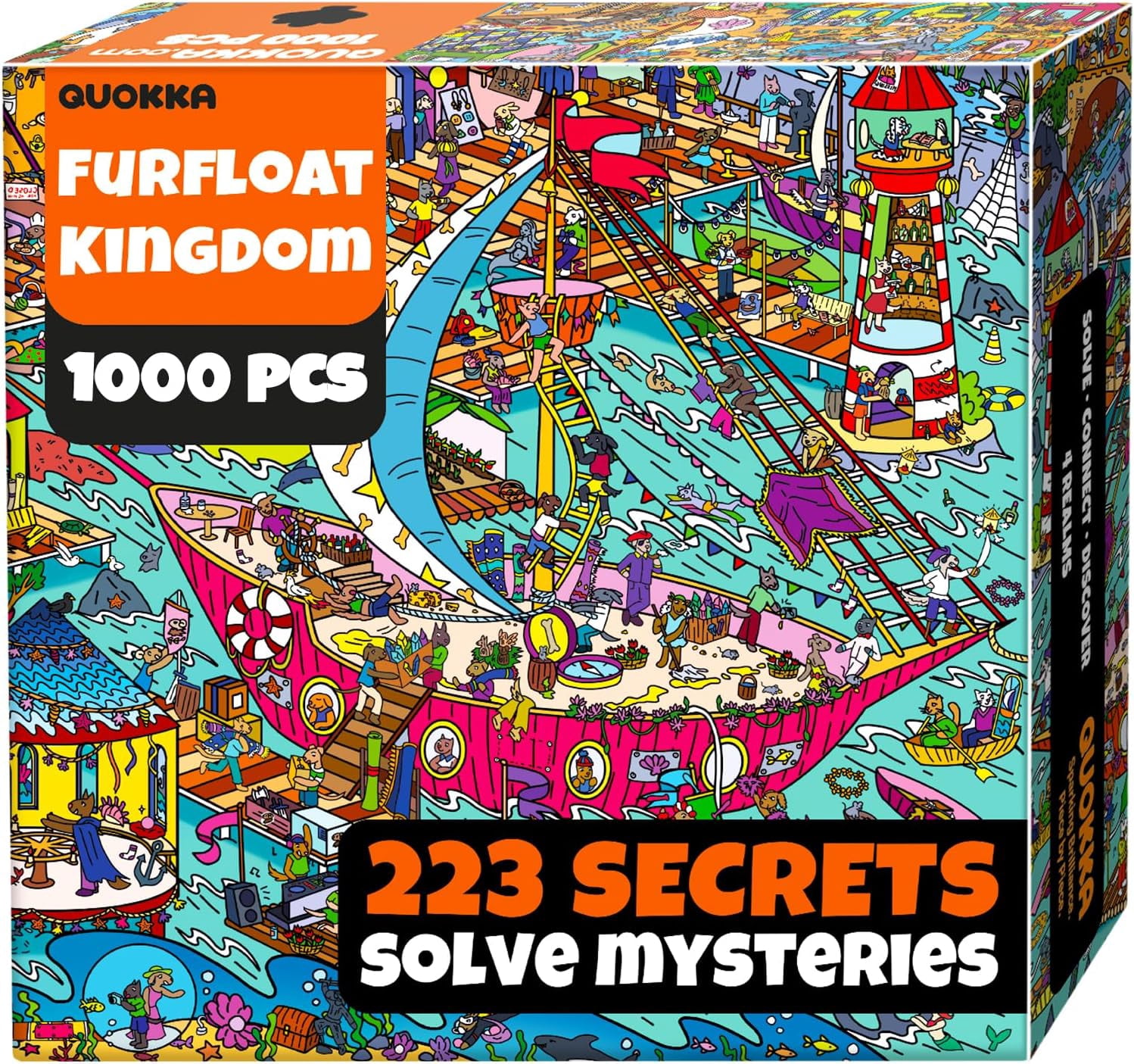 QUOKKA 1000 Piece Puzzle for Adults - Adult Puzzles with 223 Hidden Secrets Engaging Audio Story