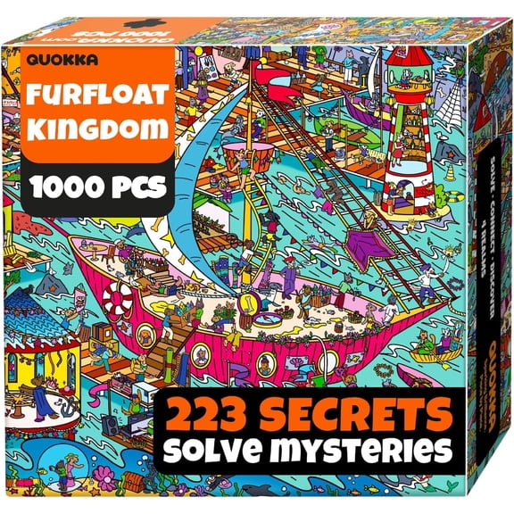 QUOKKA 1000 Piece Puzzle for Adults - Adult Puzzles with 223 Hidden Secrets Engaging Audio Story