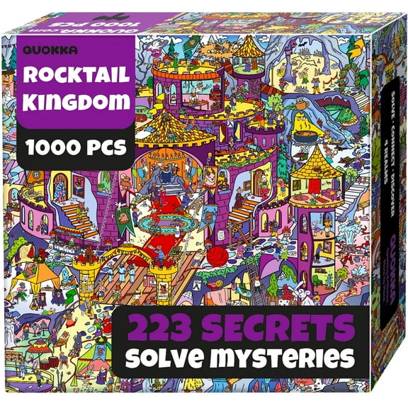 QUOKKA 1000 Piece Puzzle for Adults - Adult Puzzles with 223 Hidden Secrets and Engaging Audio Story