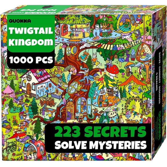 QUOKKA 1000 Piece Puzzle for Adults - Adult Puzzles with 223 Hidden Secrets and Engaging Audio Story