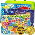 thumbnail image 1 of Quokka Educational Wooden Jigsaw Puzzles for Kids Ages 3-6 - World, Space & USA, 1 of 8