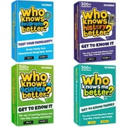 QUOKKA 4 in 1 Who Knows Better - Family Card Board Game for Kids 5 7 8 11 - Fun & Educational Quiz