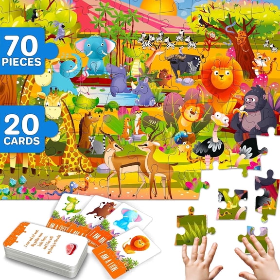 Quokka 70-Piece Search & Find Riddle Puzzle – Fun Educational Game with 20 Cards for Kids