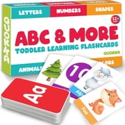 QUOKKA ABC Learning Flash Cards for Toddlers - 60 Educational Cards with Alphabet, Numbers, Colors and Animals for Kids Ages 2-5