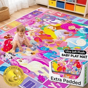 Quokka Baby Play Mat - Non-slip Educational Crawling Play Mat for Babies and Toddlers - Soft Plush Alphabet Mat