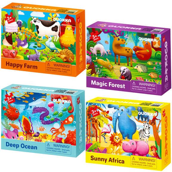 Quokka Animal Puzzles for Kids Ages 3-5 - 4 x 30 Pieces Toddler Jigsaw Puzzles Ages 2-4 Boy and Girl