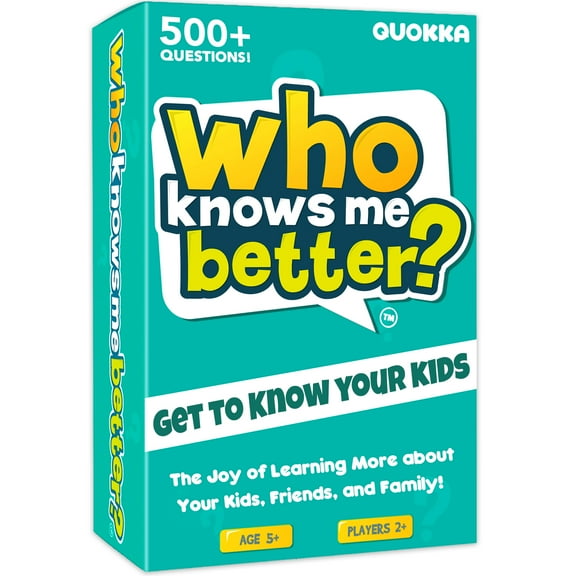 QUOKKA Card Board Game for Kids Ages 5+ and Adults - Who Knows Me Better - Get to Know Your Family