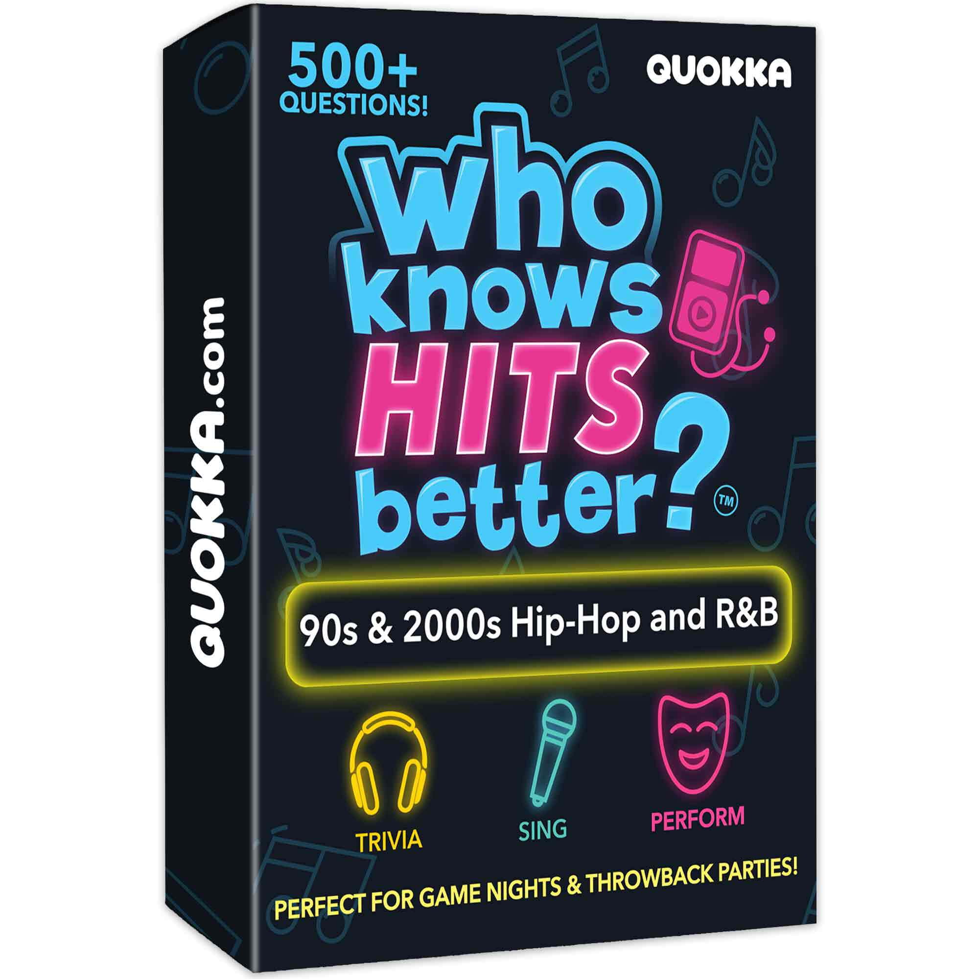 QUOKKA Card Game for Adults - Music Trivia Family Party Game - Who Knows Hits Better? Hip-Hop R&B