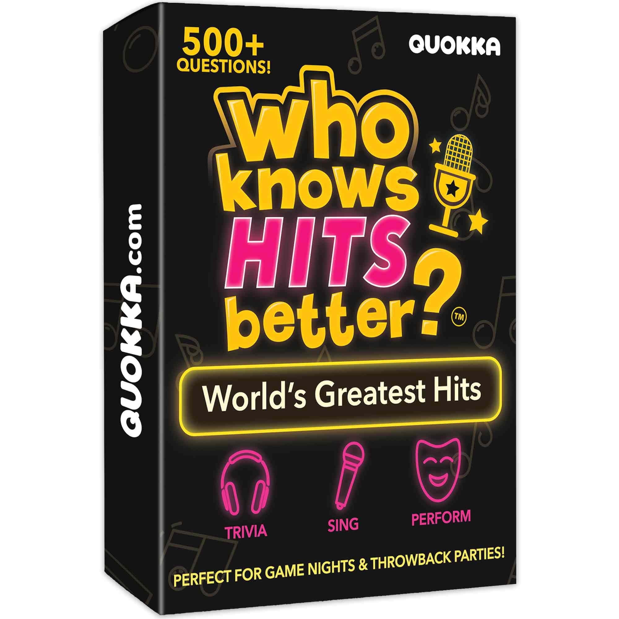 QUOKKA Card Game for Adults - Who Knows Hits Better? Music Trivia Family Party Game