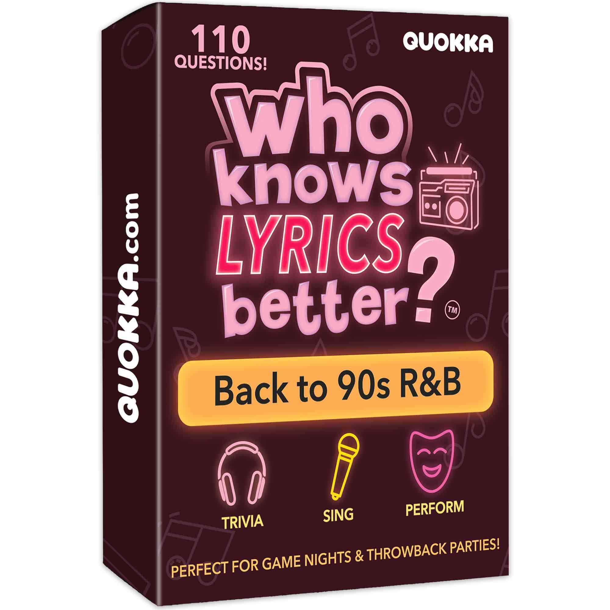 QUOKKA Card Game for Adults - Who Knows Lyrics Better? Trivia and Singing Game for Adult