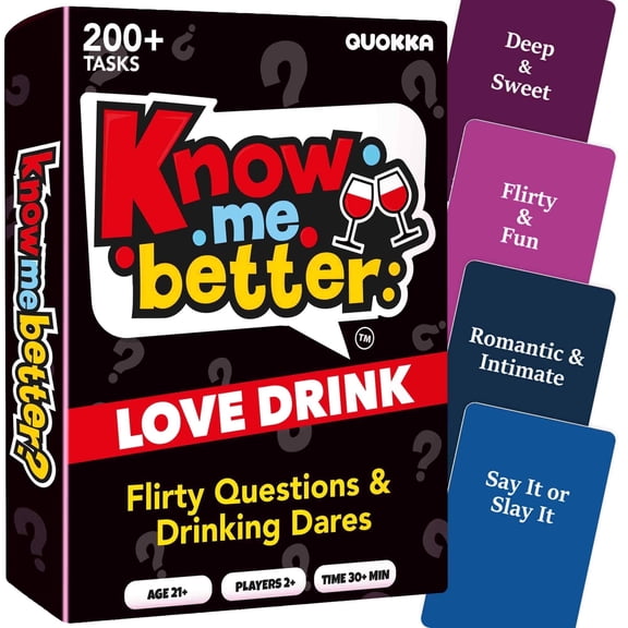 QUOKKA Couples Card Game Love Dare Drink – Spicy Date Night Game with Flirty Questions & Playful Challenges