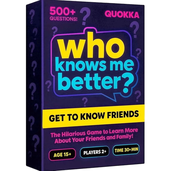 Quokka Board Games for Family – Who Knows Me Better Classic – Family Trivia Card Game with 95 Cards