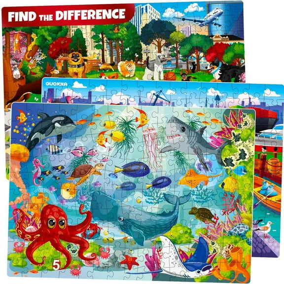 QUOKKA Floor Puzzles for Kids Ages 8-10  3X150 Piece Puzzles for Kids Ages 4-6