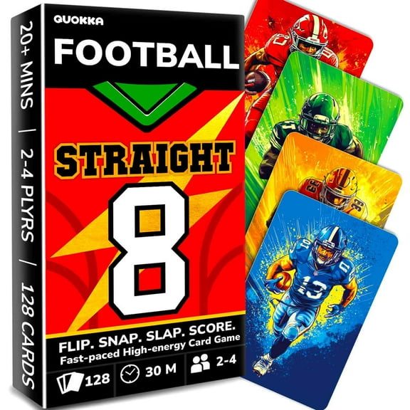 QUOKKA Football Card Game for Kids and Adults - 128 Matching Cards for Ages 8 