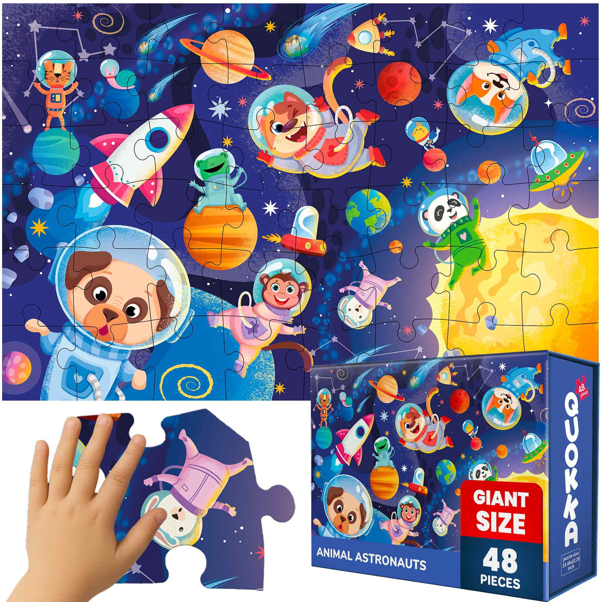 QUOKKA Giant Kids Puzzles Ages 4 6 - Puzzle Toys Space - 48 Pieces Educational Puzzles for Toddlers