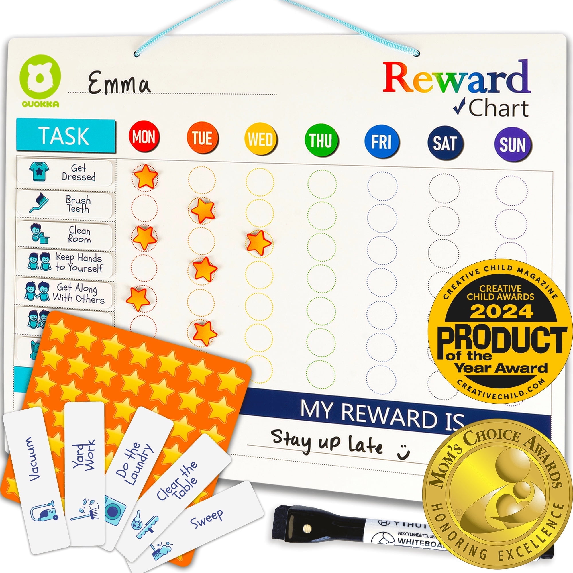 Walmart exclusive discounts  Quokka Magnetic Chore Chart for Kids - Multicolor Daily Routine Reward Chart for Children Behaviour