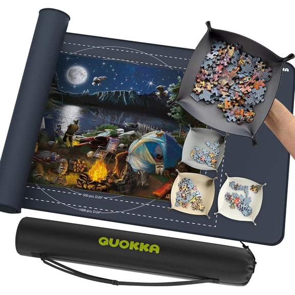 QUOKKA Puzzle Mat Roll Up Fits Jigsaw Puzzles Up to 3000-pieces 46-in X 26-in