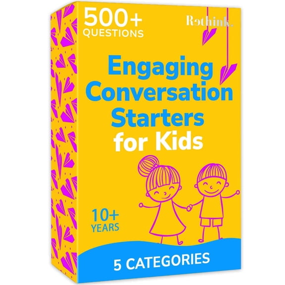 QUOKKA Rethink! 100 Conversation Cards – 500 Icebreaker Questions for Kids, Family & Travel Game