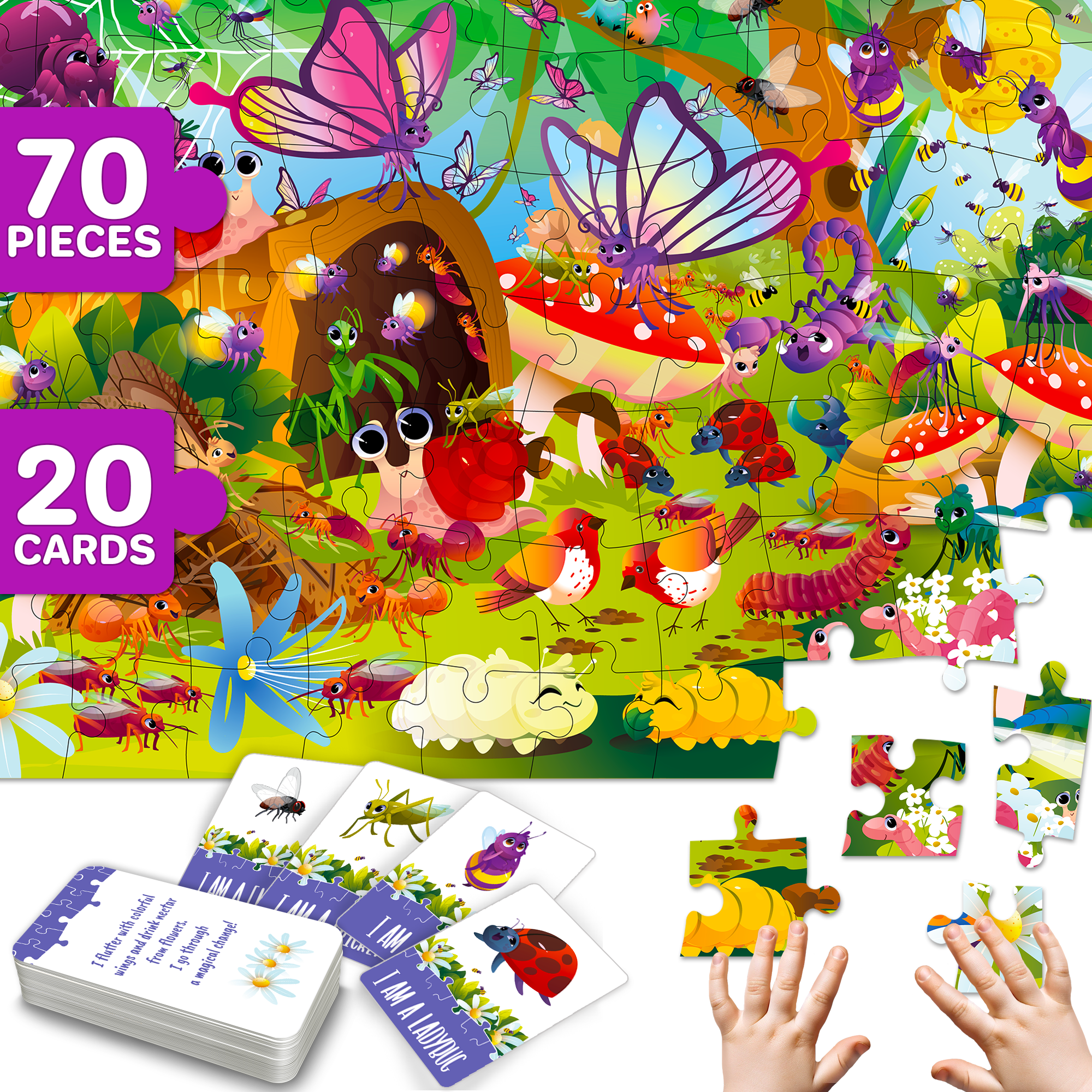 Quokka Search and Find Puzzle – 70-Piece Bug-Themed Toy with Riddle ...