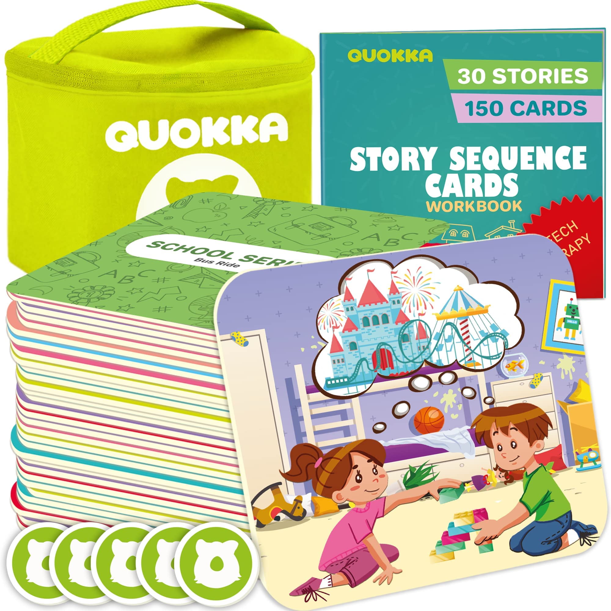 QUOKKA Sequence Speech Therapy Toys for Toddlers 3-4 - Autism Learning Materials Toys for Kids 5-7