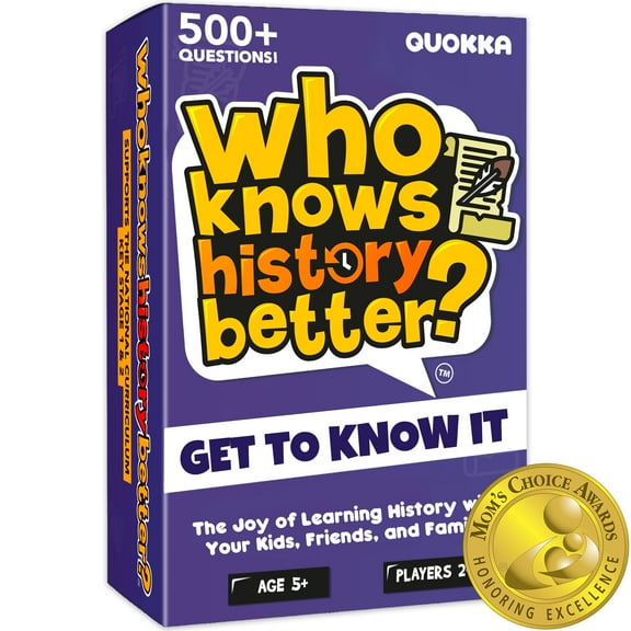 Quokka Who Knows Better? History - Family Card Trivia Game - Fun Learning & Educational Questions