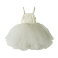 thumbnail image 1 of QUOTAY 0-18M Baby Bodysuit Tutu Dress Baby Girl Romper Toddler Solid Color Skirt Holidays Outfits White,3-6 Months, 1 of 9