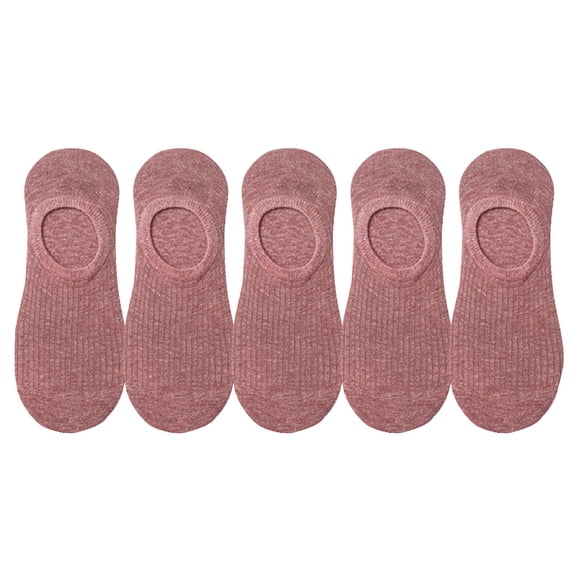 QUOTAY 5 Pairs Non Silicone Solid Color Boat Socks for Men and Women Breathable Low Cut No Show Socks Men Casual Trainer Socks 04_Hot Pink，One Size