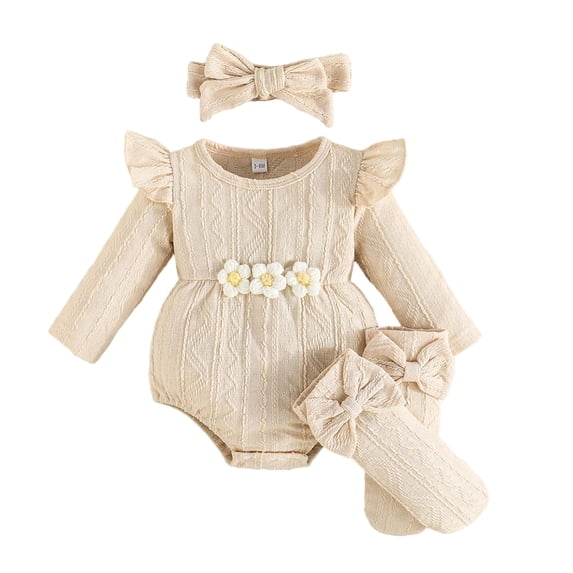 QUOTAY Adorable Girls Ribbed Knit Bodysuit with Cute Flutter Sleeves and Triangle Style Summer Outfit for Baby Toddler White,6-9 Months
